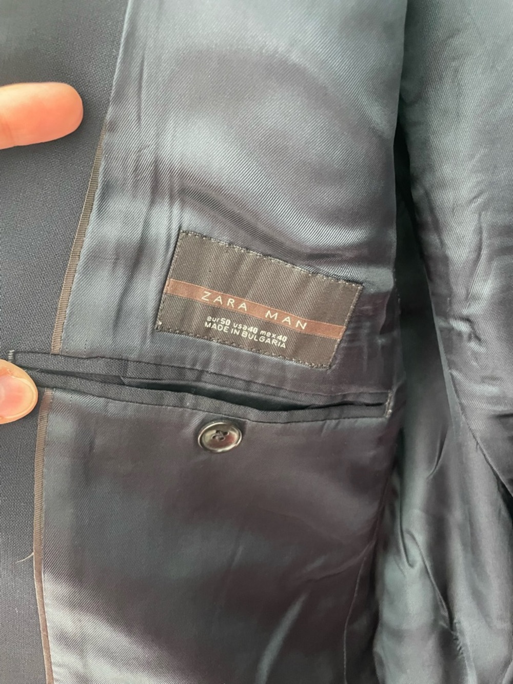 Zara Men's Navy Two-Button Suit Jacket - Picture 4 of 6